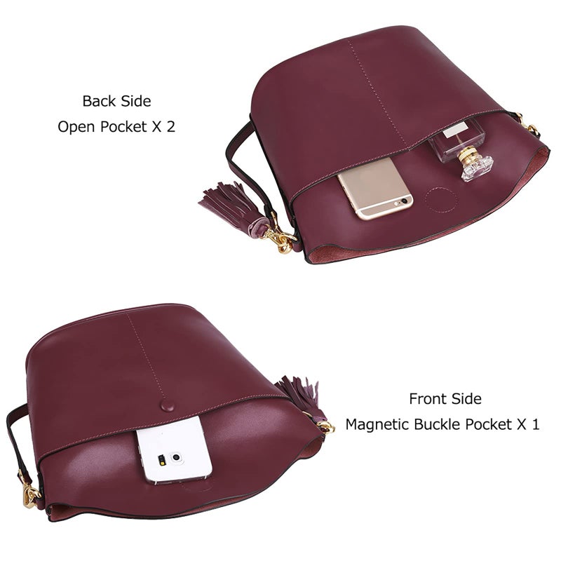 S-ZONE Women Cowhide Genuine Leather Small Crossbody Bag Shoulder Purse Handbag - Image 4